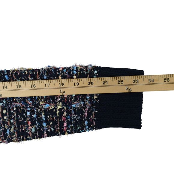 Original USA Open Front Cardigan Women S/M Sparkle Glitz Fringe Ribbon Weave NEW - Picture 5 of 16